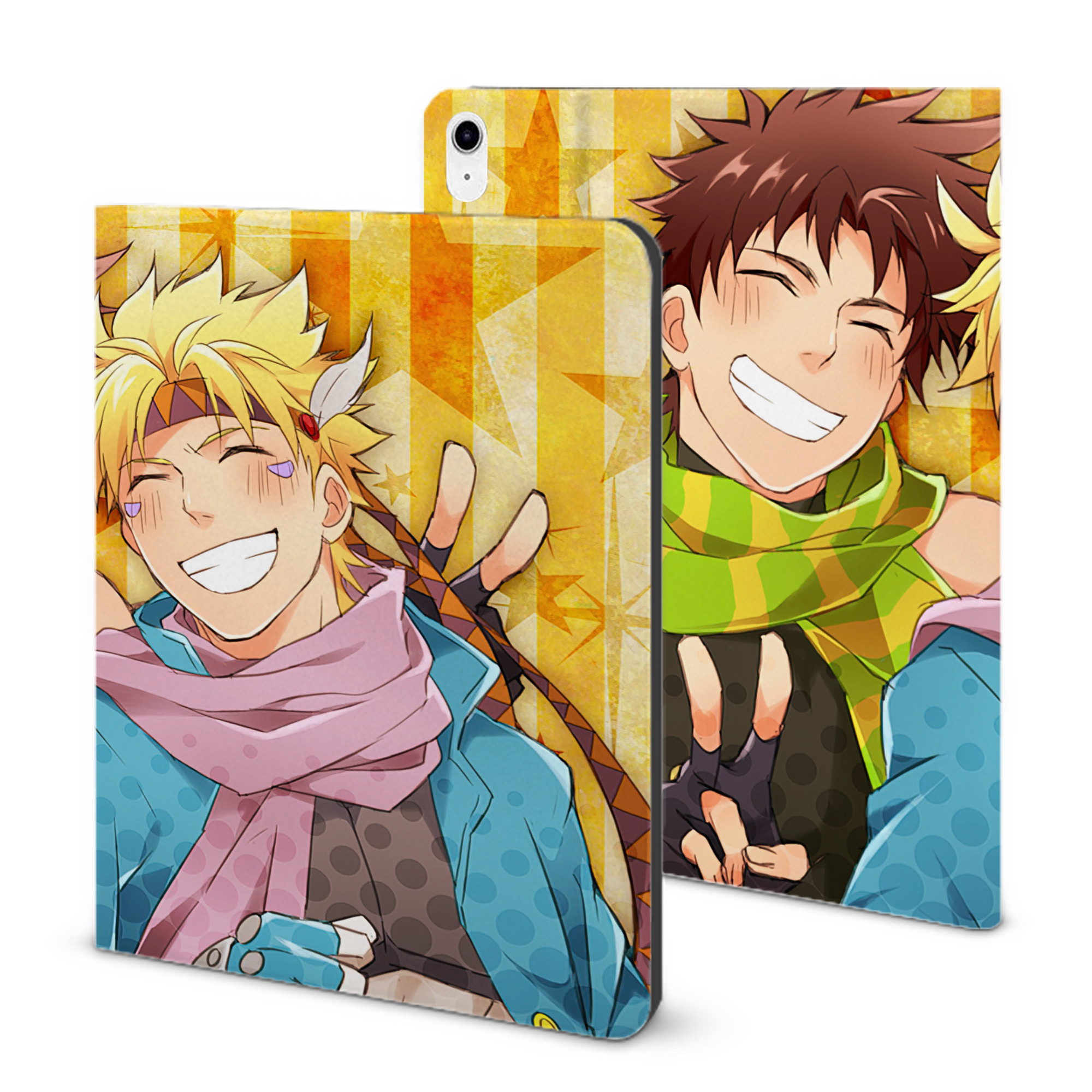 （画像用） ジョジョの奇妙な冒険 JoJo's Bizarre Adventure IPad ケース ブック型 PUレザー TPU 耐衝撃 軽量 薄型 ペン収納なし 全面保護 IPad 各モデル対応